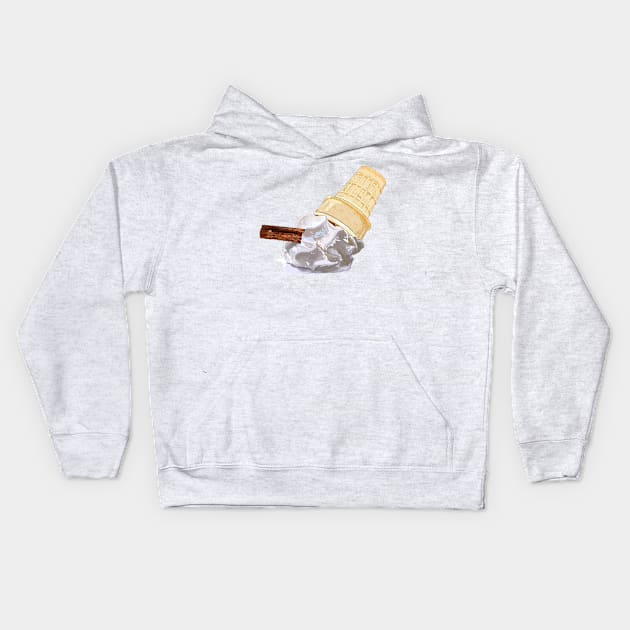 Melted ice-cream (vanilla & chocolate flake) Kids Hoodie by M[ ]